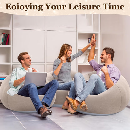 Round Bean Bag Chair, Floor Lounge Chair for Comfortable Everyday Seating in Living Room detail image - detail view 10
