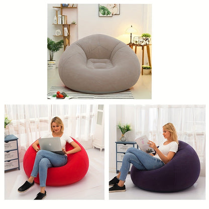 Round Bean Bag Chair, Floor Lounge Chair for Comfortable Everyday Seating in Living Room detail image - detail view 11