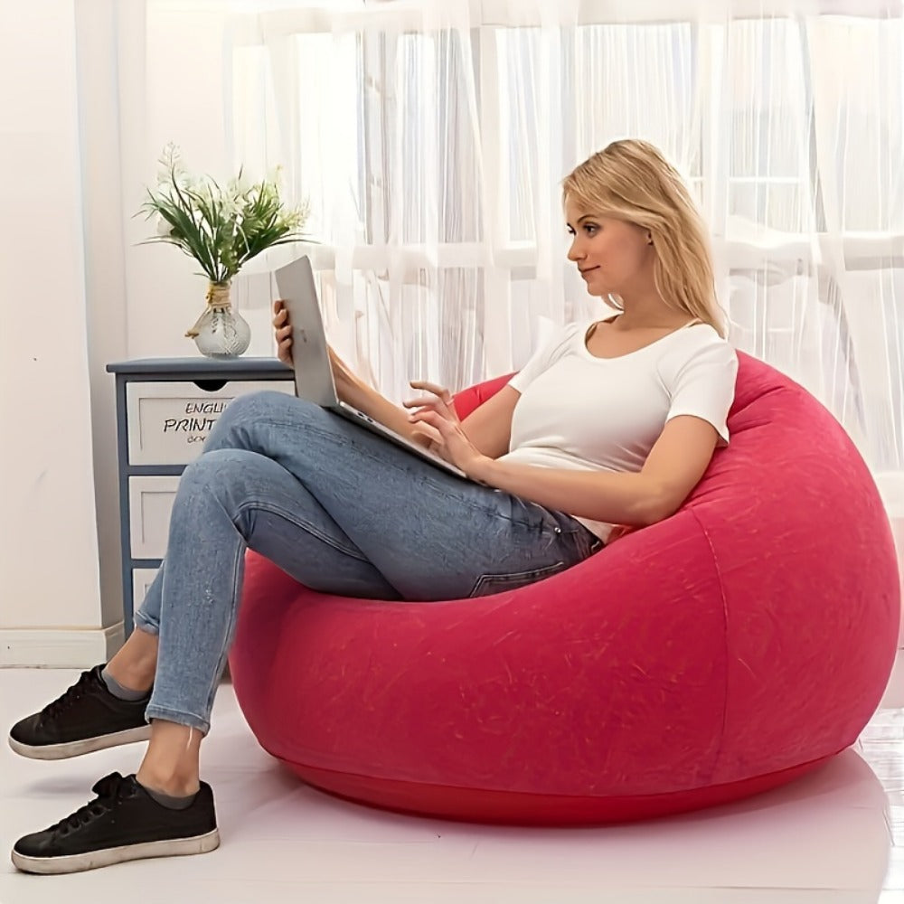 Round Bean Bag Chair, Floor Lounge Chair for Comfortable Everyday Seating in Living Room detail image - detail view 14