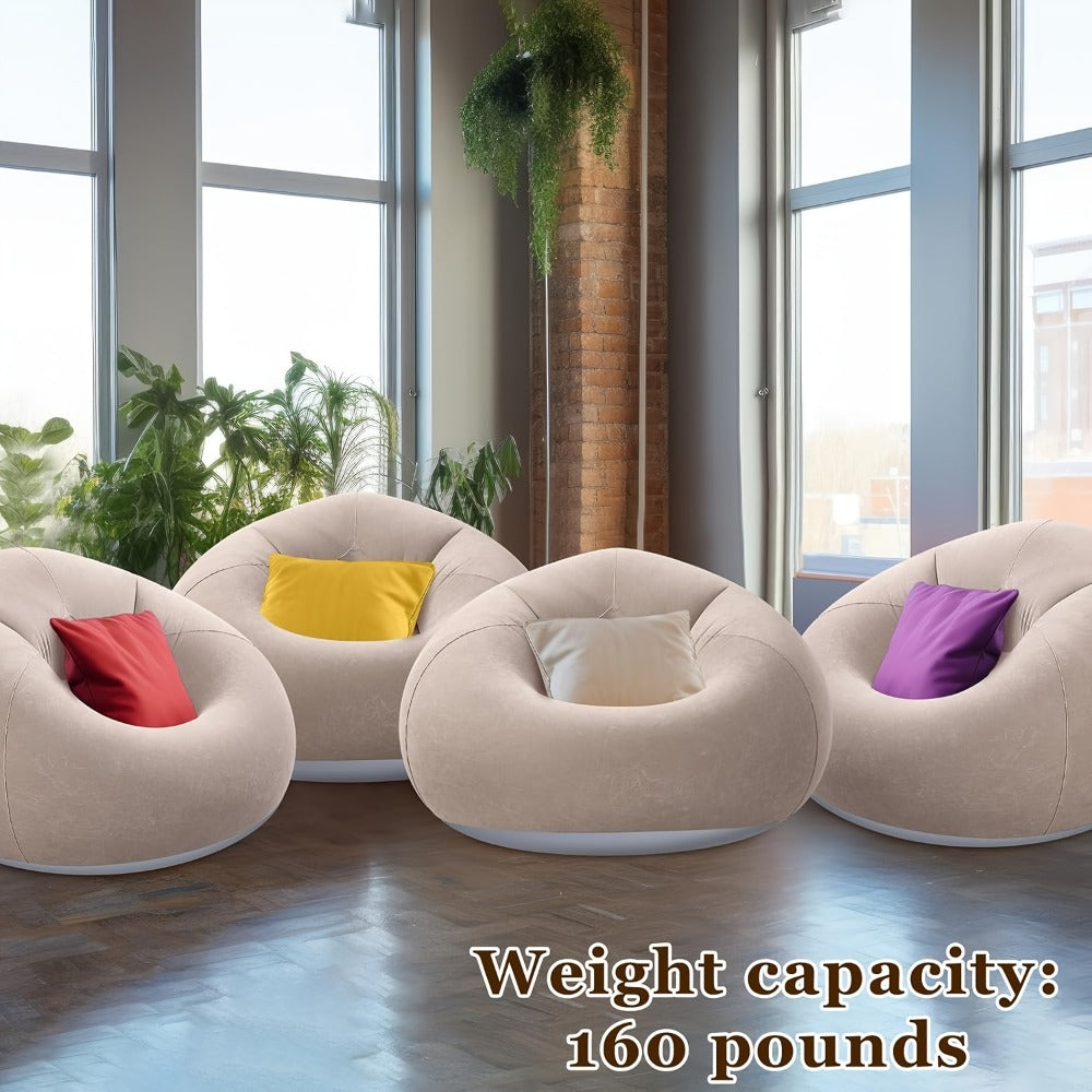 Round Bean Bag Chair, Floor Lounge Chair for Comfortable Everyday Seating in Living Room detail image - detail view 15