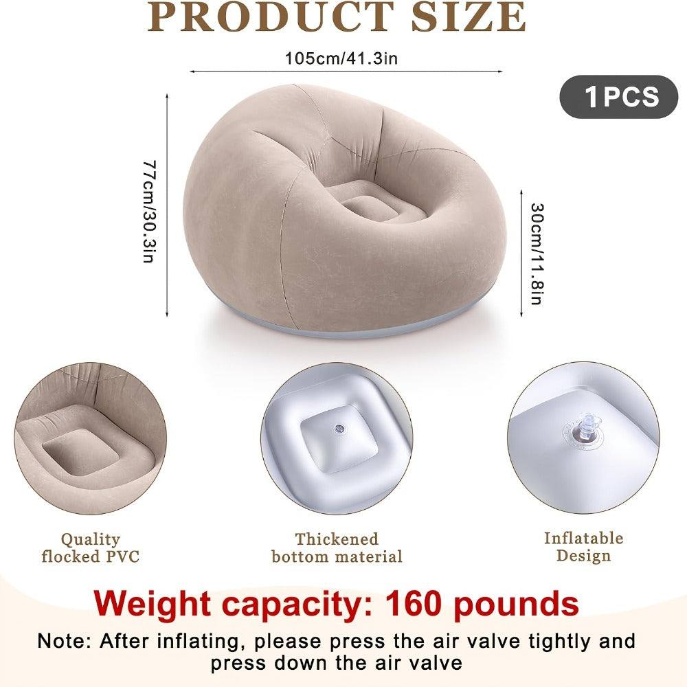 Round Bean Bag Chair, Floor Lounge Chair for Comfortable Everyday Seating in Living Room detail image - detail view 4