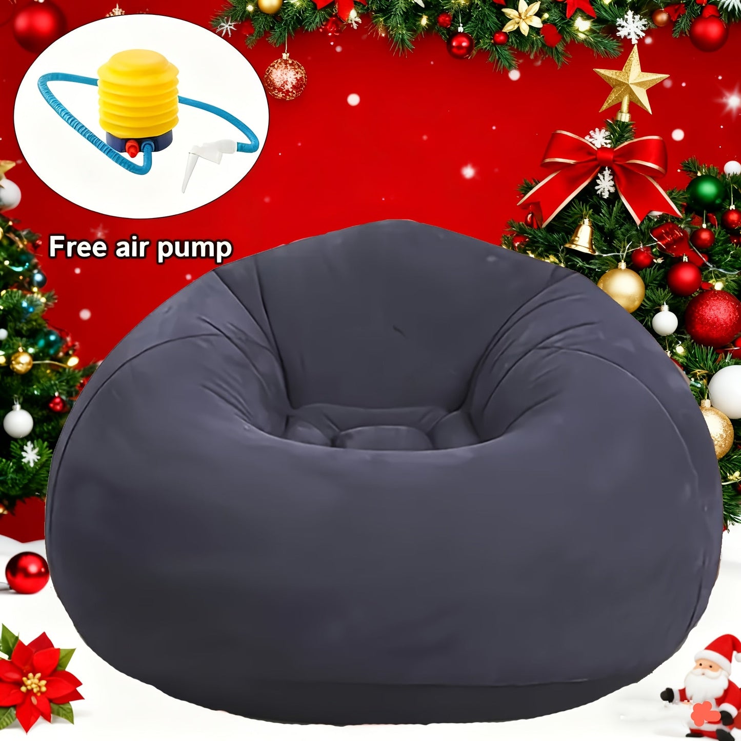 Bean Bag Chair shown in the Dark Blue option