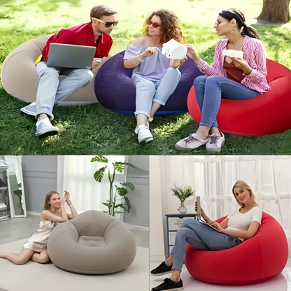 Round Bean Bag Chair with Multiple Color Options for Living Room detail image - detail view 12