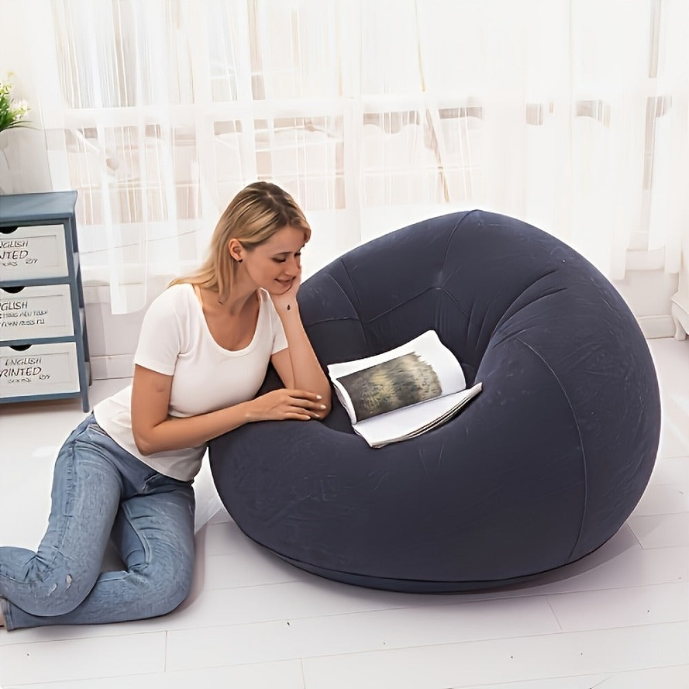 Round Bean Bag Chair with Multiple Color Options for Living Room detail image