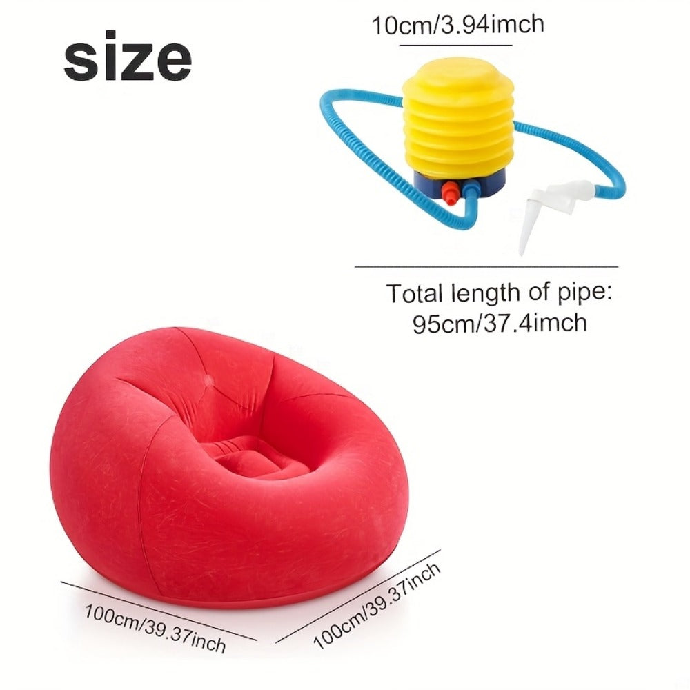 Round Bean Bag Chair with Multiple Color Options for Living Room detail image - detail view 4