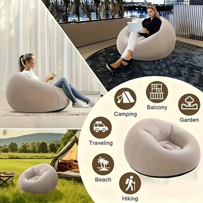 Round Bean Bag Chair with Multiple Color Options for Living Room detail image - detail view 6