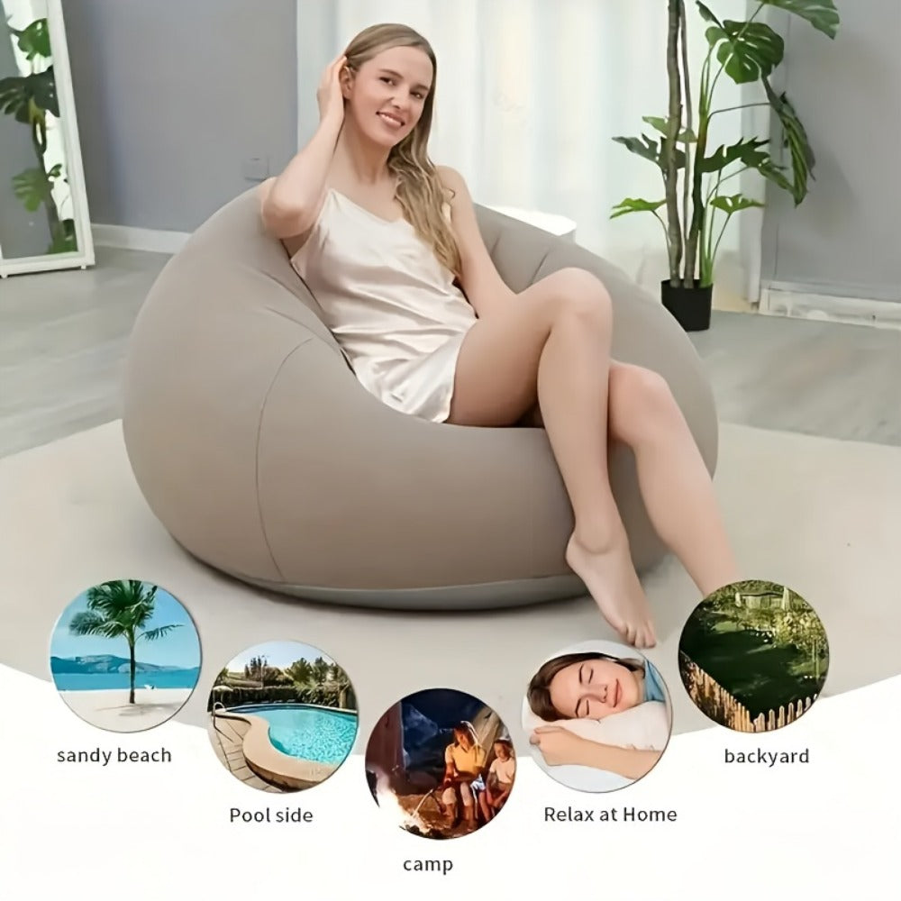 Round Bean Bag Chair with Multiple Color Options for Living Room detail image - detail view 8