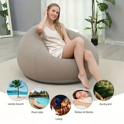 Round Bean Bag Chair with Multiple Color Options for Living Room detail image - detail view 8