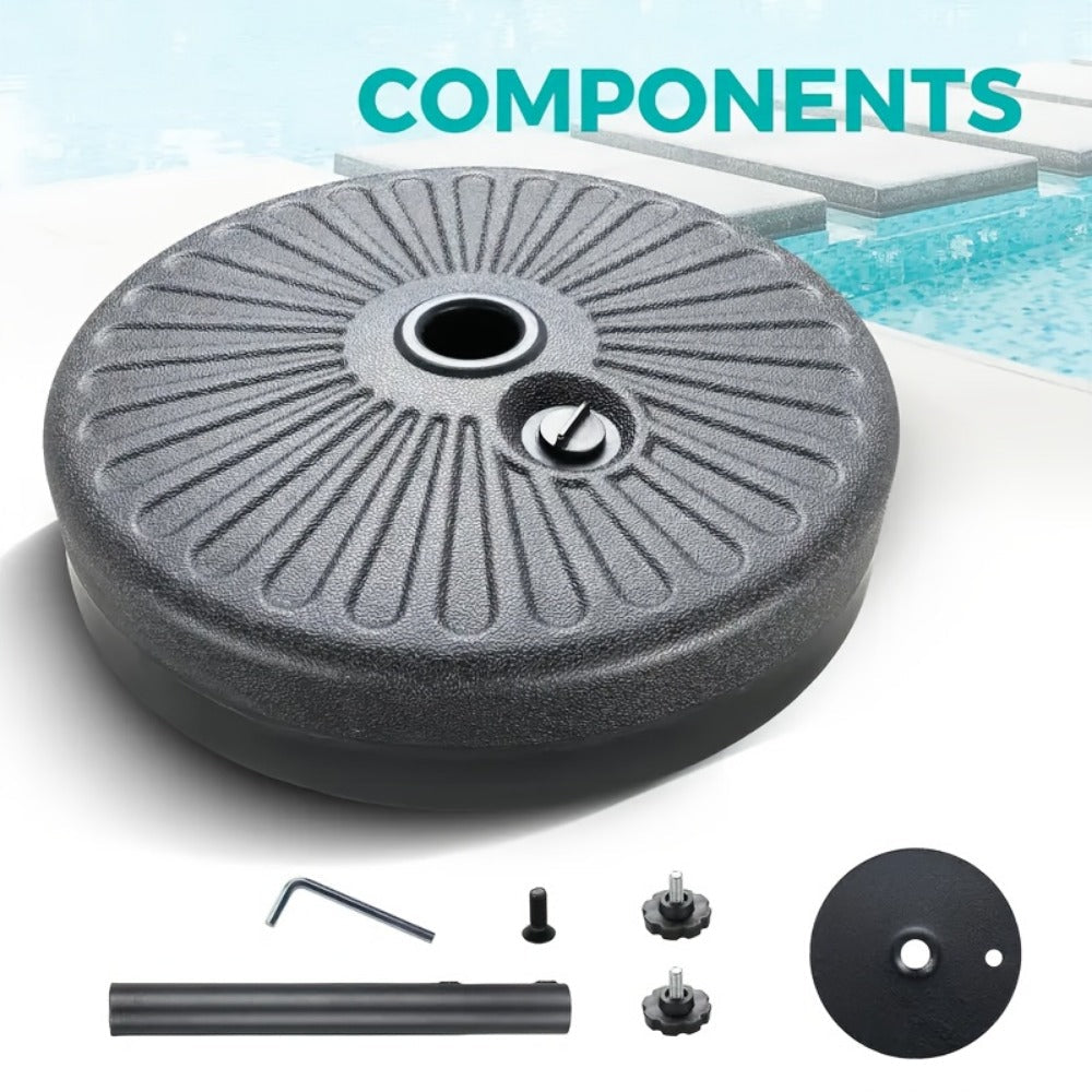 Round Heavy-Duty Umbrella Base with Weather-Resistant Finish detail image - detail view 11