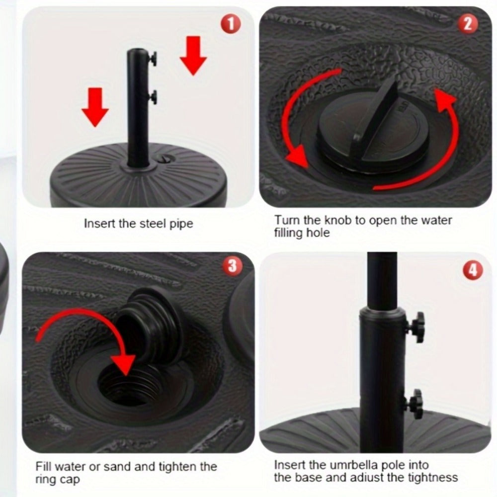 Round Heavy-Duty Umbrella Base with Weather-Resistant Finish detail image - detail view 14