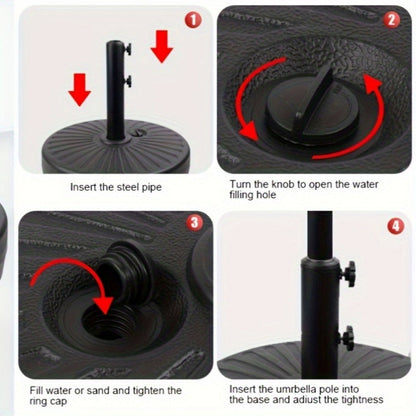 Round Heavy-Duty Umbrella Base with Weather-Resistant Finish detail image - detail view 14