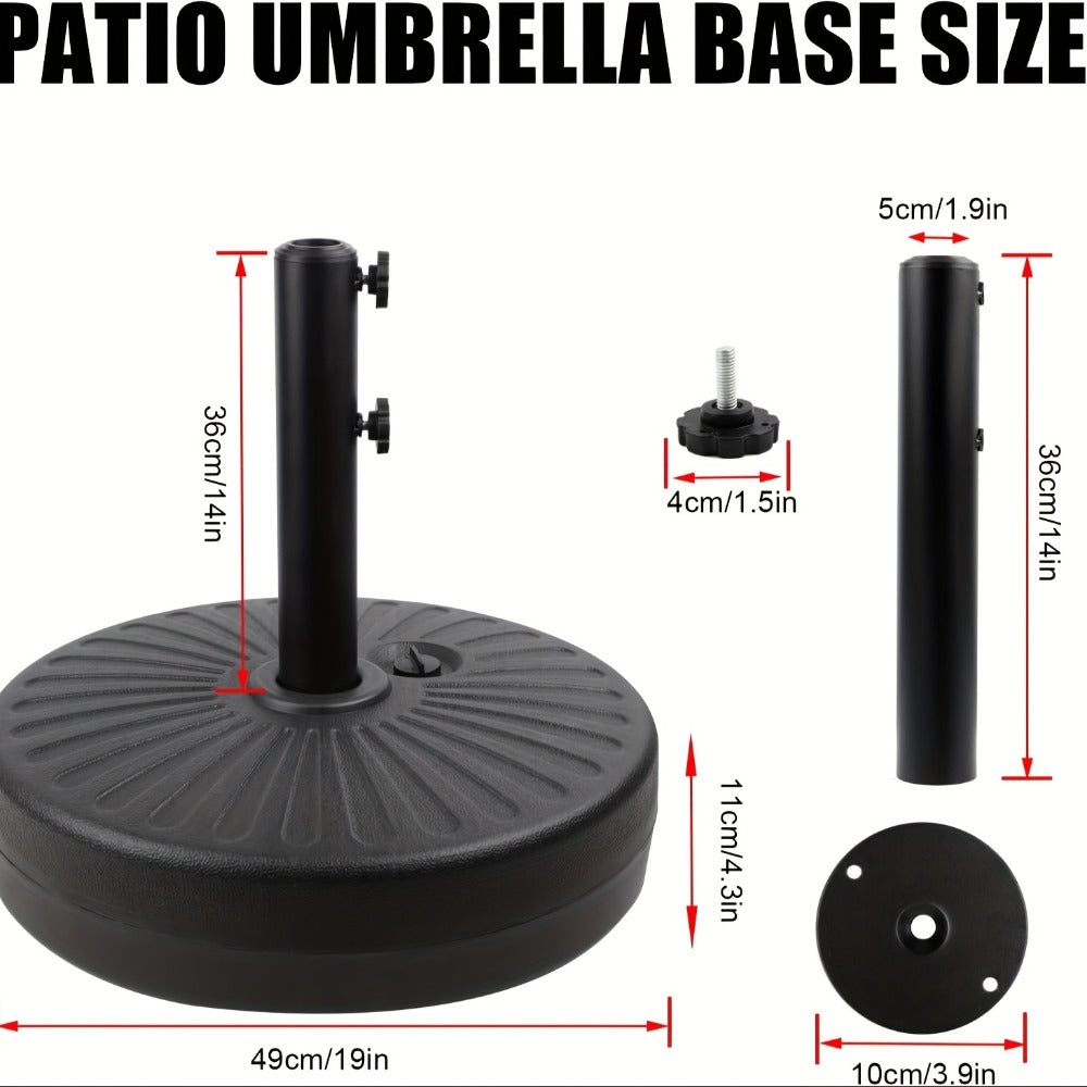 Round Heavy-Duty Umbrella Base with Weather-Resistant Finish detail image - detail view 16