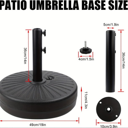 Round Heavy-Duty Umbrella Base with Weather-Resistant Finish detail image - detail view 16
