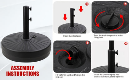 Round Heavy-Duty Umbrella Base with Weather-Resistant Finish detail image - detail view 17