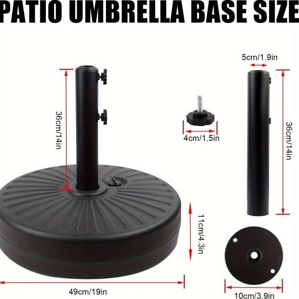 Round Heavy-Duty Umbrella Base with Weather-Resistant Finish detail image