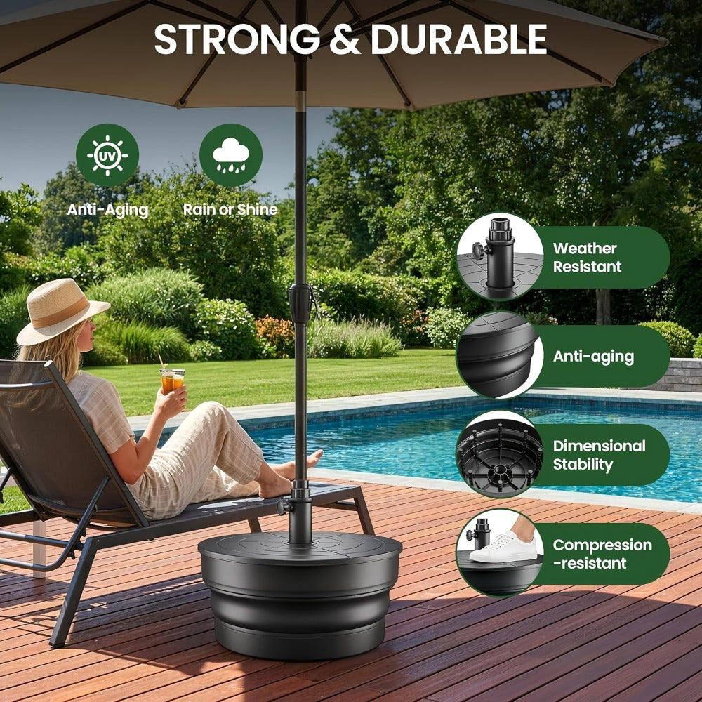 Round Heavy-Duty Umbrella Base with Weather-Resistant Finish detail image - detail view 23