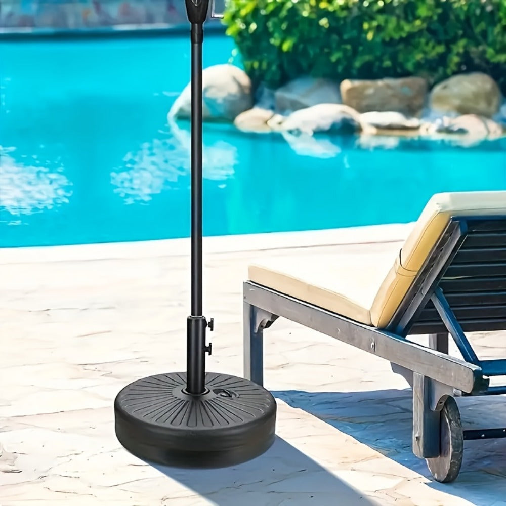 Round Heavy-Duty Umbrella Base with Weather-Resistant Finish detail image - detail view 6