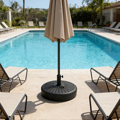Round Heavy-Duty Umbrella Base with Weather-Resistant Finish detail image - detail view 8