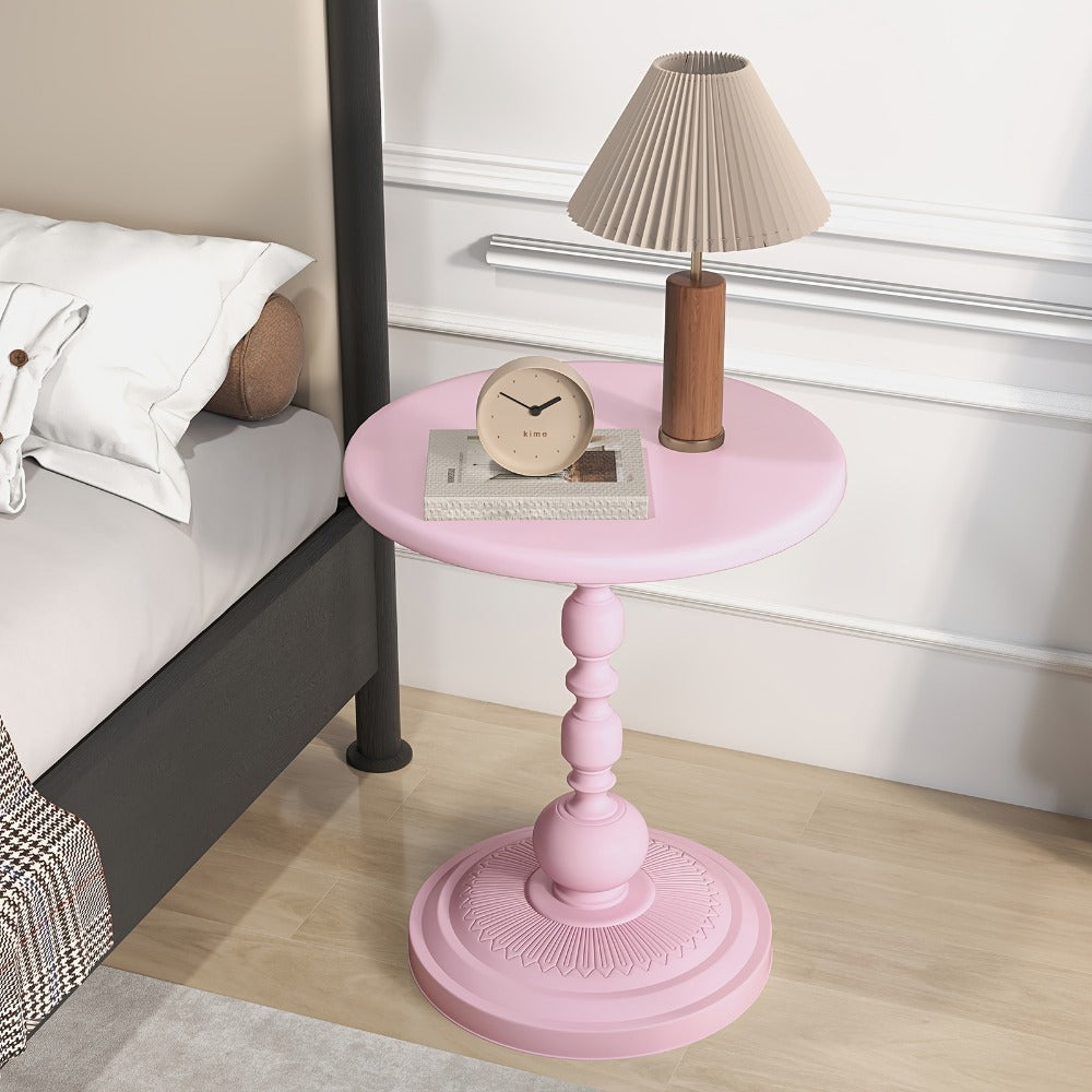 Round Metal Outdoor Side Table, Patio End Table for Outdoor Serving and Relaxation detail image - detail view 10