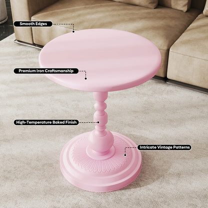 Round Metal Outdoor Side Table, Patio End Table for Outdoor Serving and Relaxation detail image - detail view 19