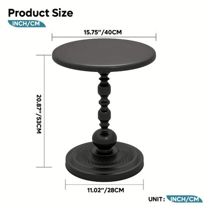 Round Metal Outdoor Side Table, Patio End Table for Outdoor Serving and Relaxation detail image - detail view 4