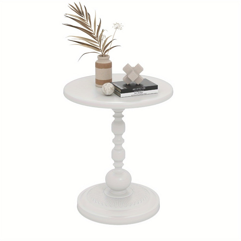 Round Metal Outdoor Side Table, Patio End Table for Outdoor Serving and Relaxation detail image - detail view 5