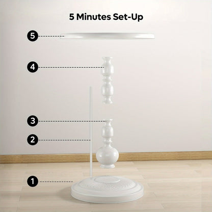 Round Metal Outdoor Side Table, Patio End Table for Outdoor Serving and Relaxation detail image - detail view 9