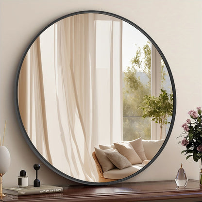 Round Metal Wall Mirror, Decorative Wall Mirror for Dressing and Daily Routines detail image - detail view 14