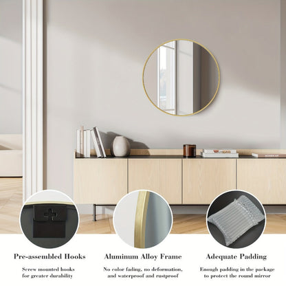 Round Metal Wall Mirror, Decorative Wall Mirror for Dressing and Daily Routines detail image - detail view 16