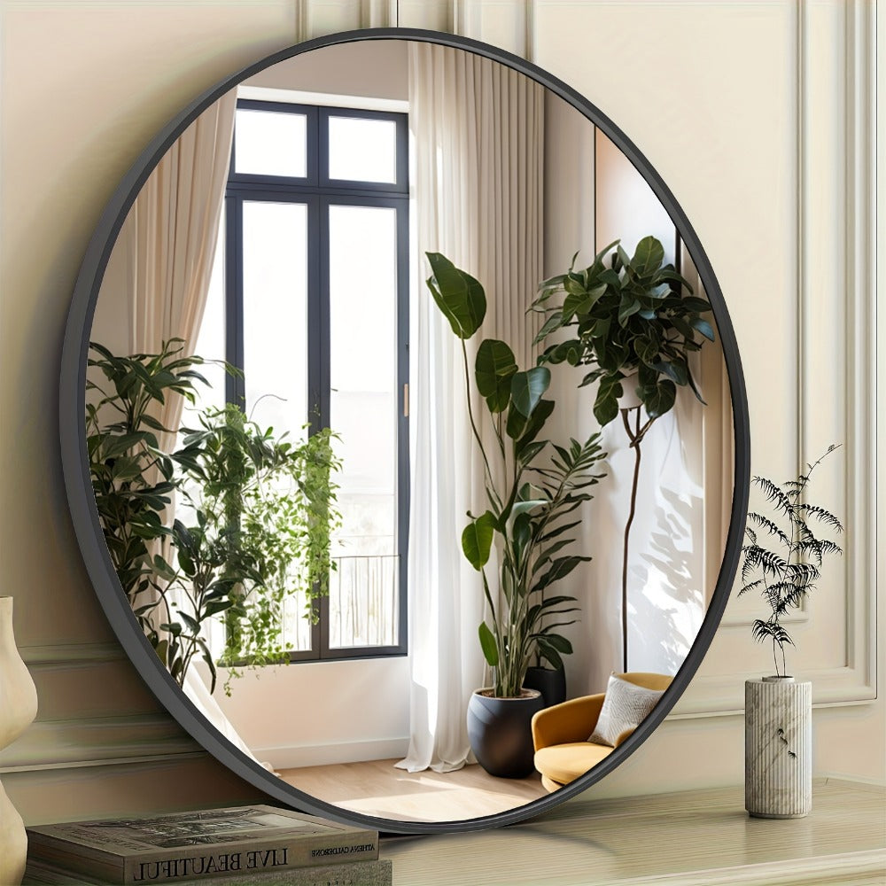Round Metal Wall Mirror, Decorative Wall Mirror for Dressing and Daily Routines detail image - detail view 4