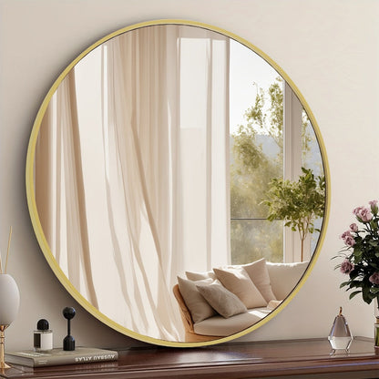 Round Metal Wall Mirror, Decorative Wall Mirror for Dressing and Daily Routines detail image - detail view 6