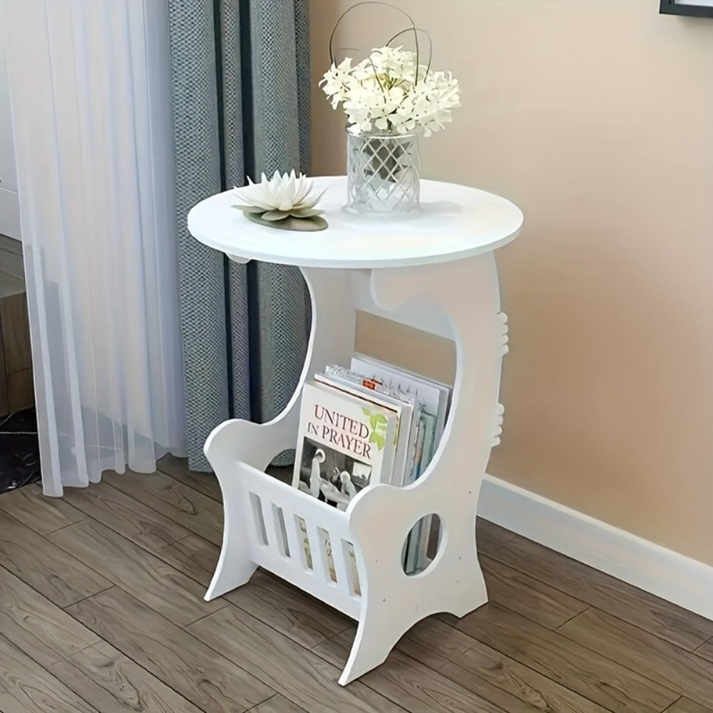 Nightstand, Mini Round Modern Minimalist Side Table for Small Spaces shown in the main product view