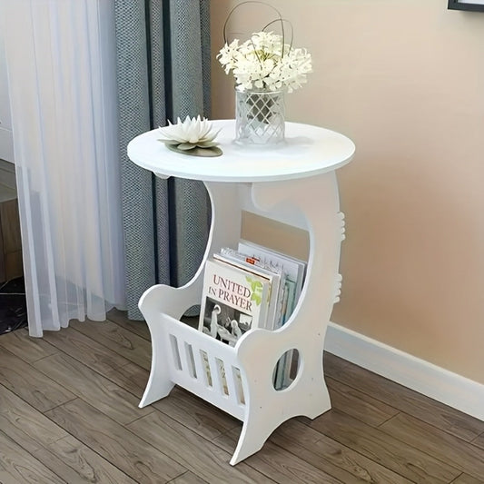 Nightstand, Mini Round Modern Minimalist Side Table for Small Spaces shown in the main product view