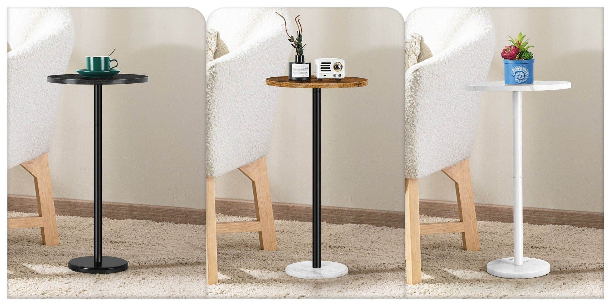Round Outdoor Side Table with Multiple Color Options, Patio End Table detail image - detail view 17