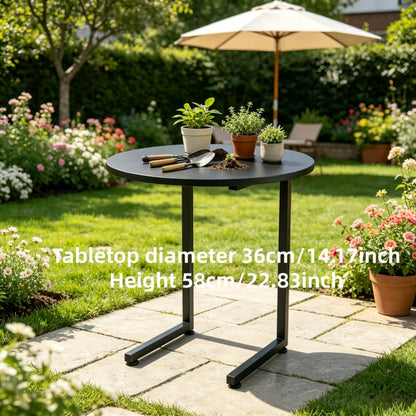 Round Outdoor Side Table with Weather-Resistant Finish and Multiple Color Options detail image - detail view 3
