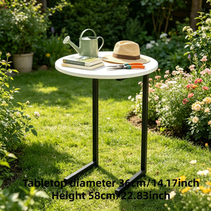 Round Outdoor Side Table with Weather-Resistant Finish and Multiple Color Options detail image - detail view 5