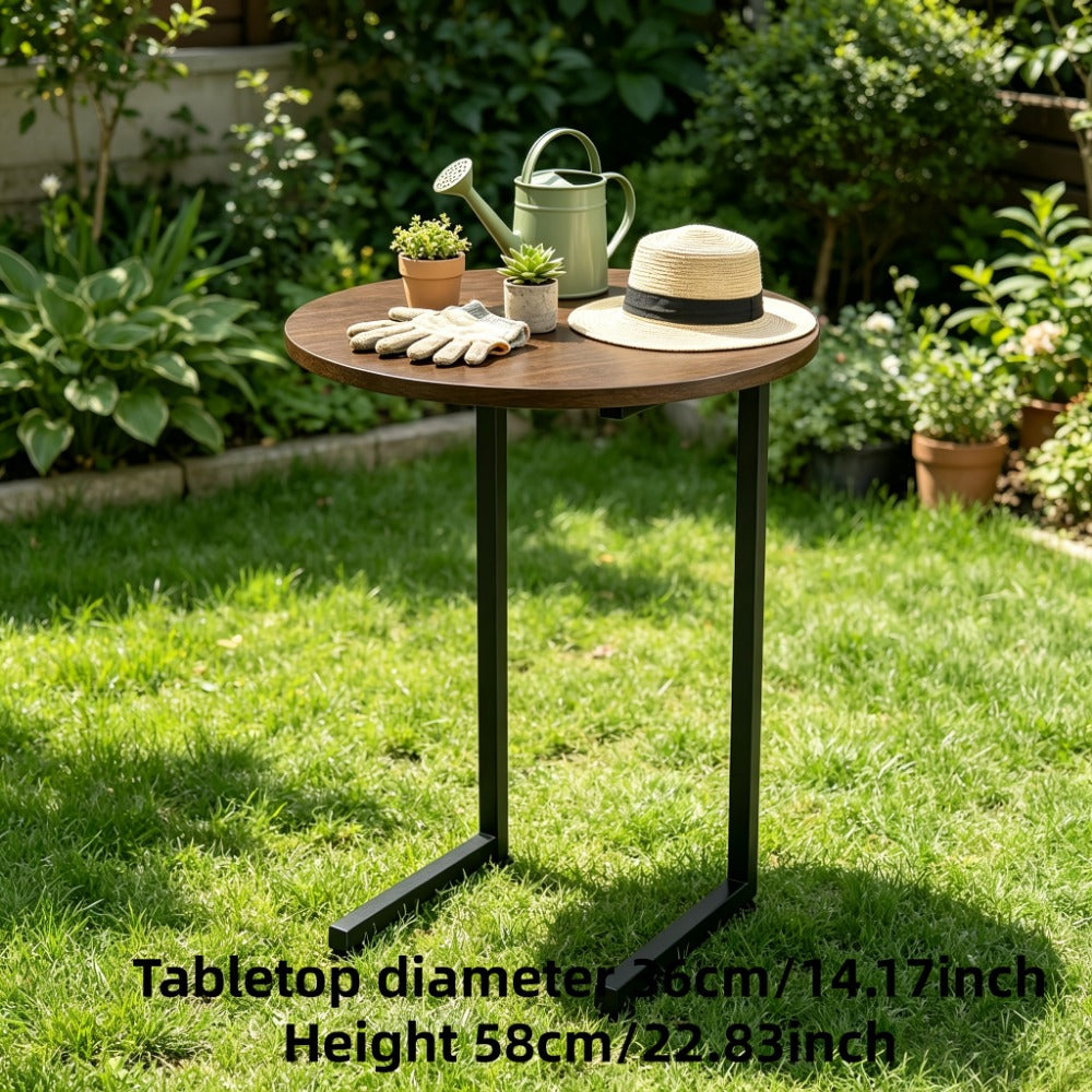 Round Outdoor Side Table with Weather-Resistant Finish and Multiple Color Options detail image - detail view 7