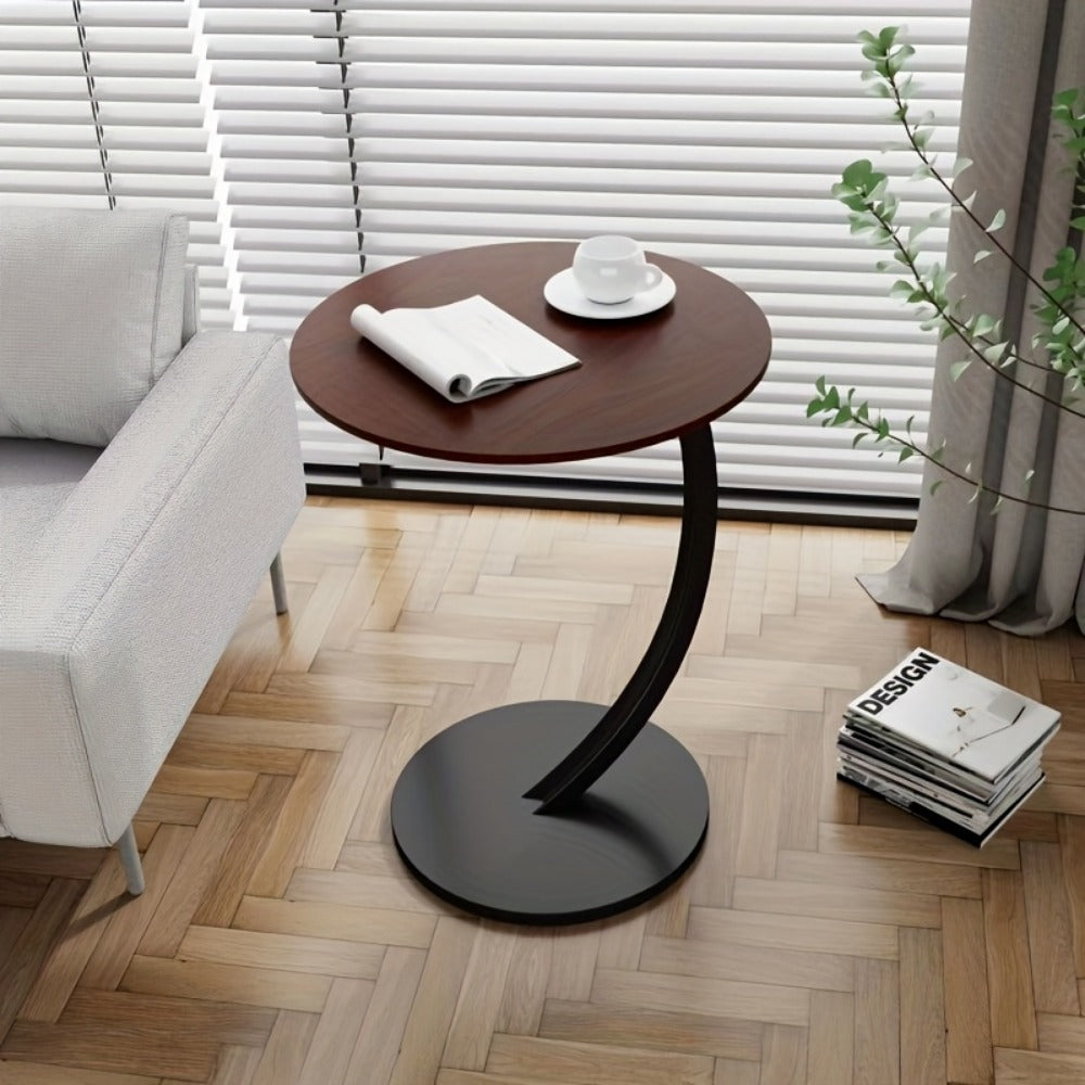 Round Side Table with Solid Wood Construction, Small Accent Table for Living Room detail image - detail view 12