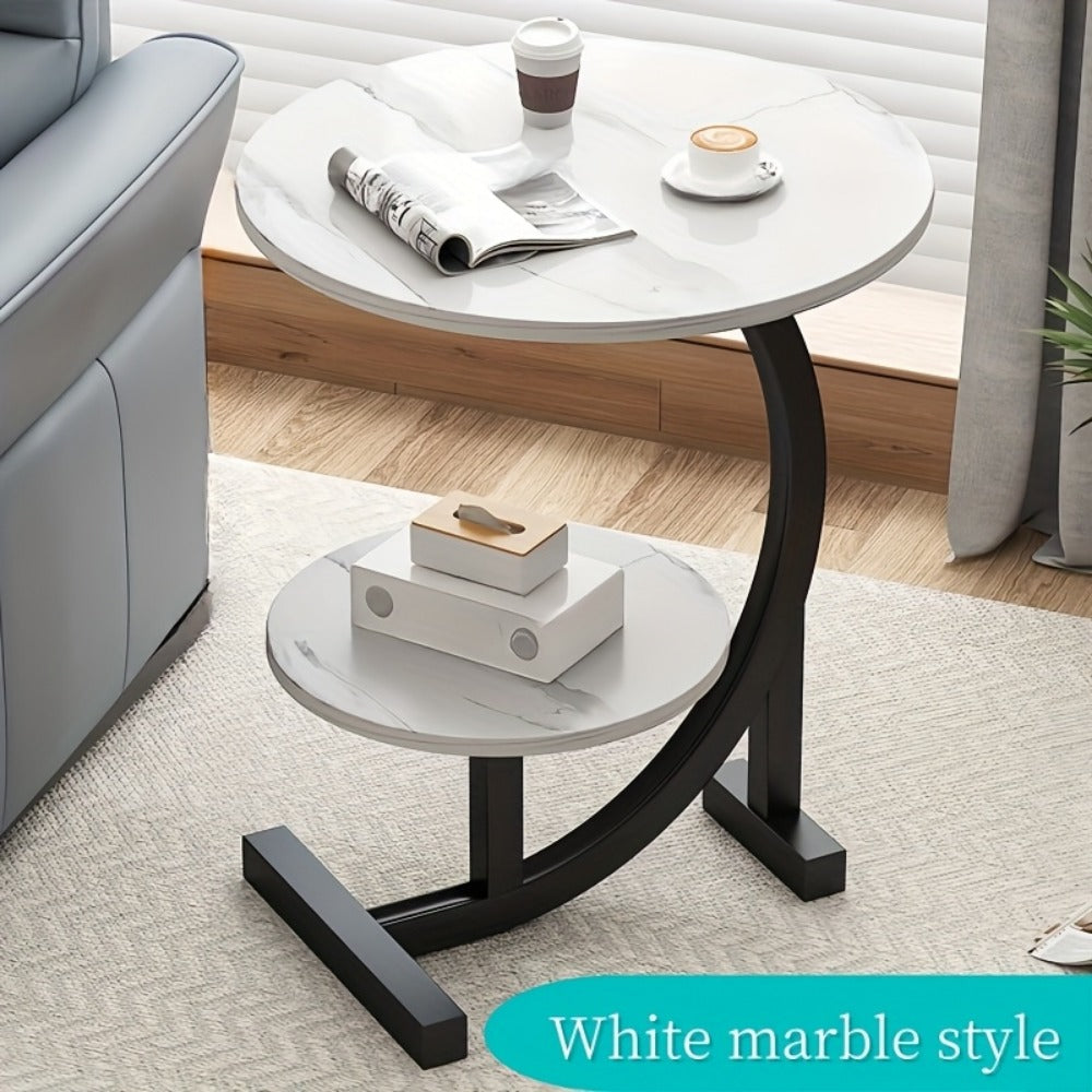Round Side Table with Solid Wood Construction, Small Accent Table for Living Room detail image - detail view 3