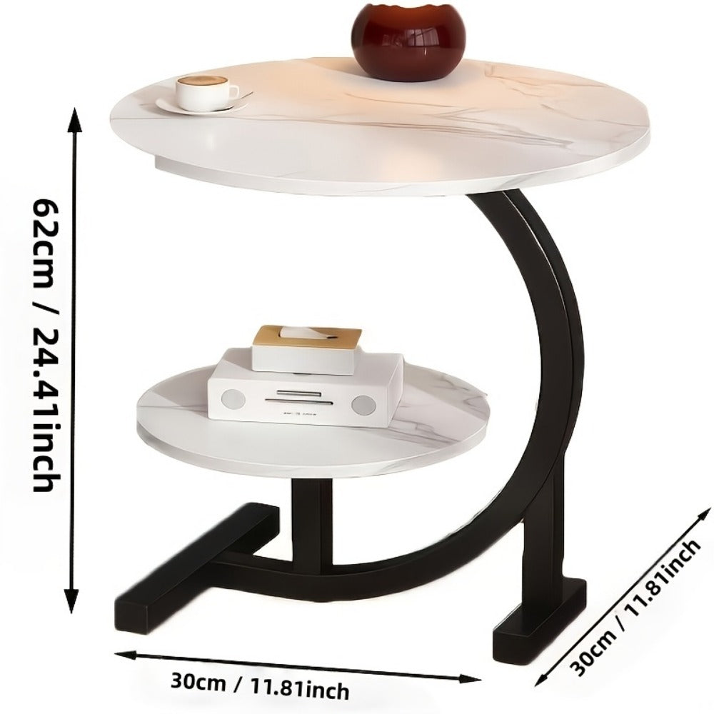 Round Side Table with Solid Wood Construction, Small Accent Table for Living Room detail image - detail view 6