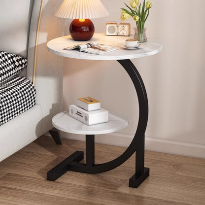 Round Side Table with Solid Wood Construction, Small Accent Table for Living Room detail image - detail view 8