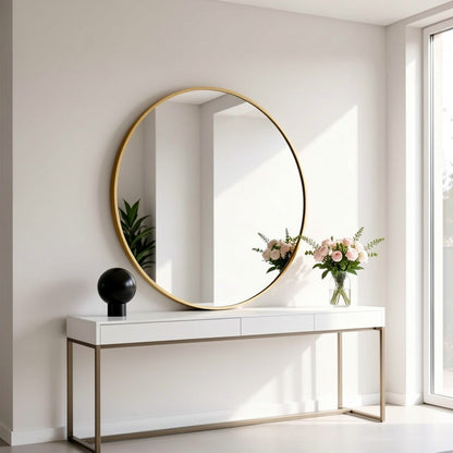 Round Wall Mirror, Bathroom Vanity Mirror for Dressing and Daily Routines detail image - detail view 10