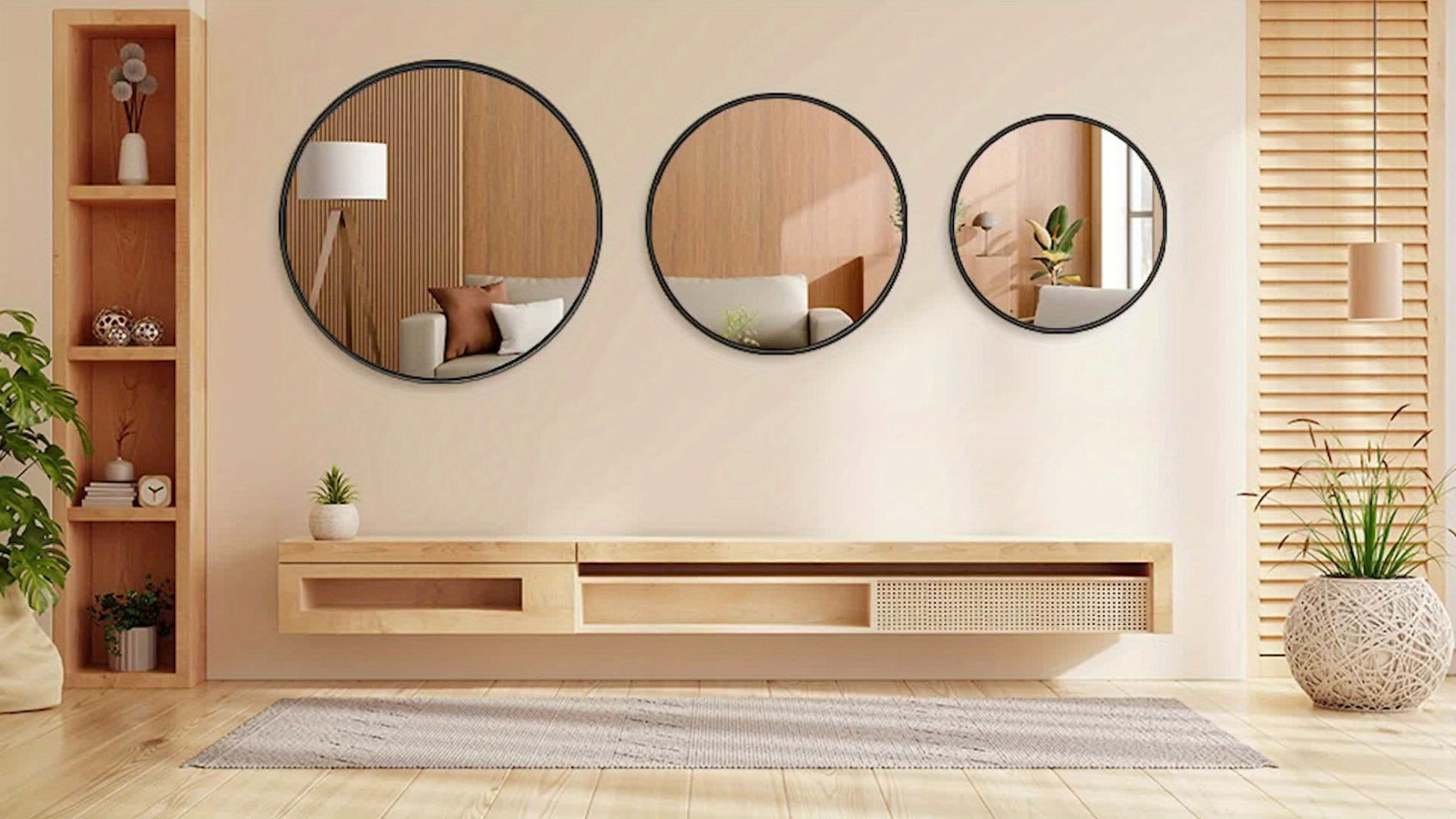 Round Wall Mirror, Bathroom Vanity Mirror for Dressing and Daily Routines detail image - detail view 14