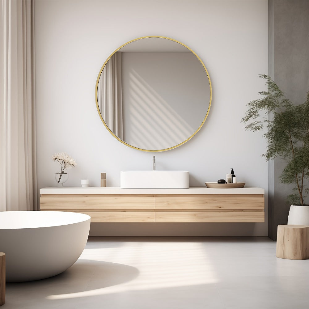Round Wall Mirror, Bathroom Vanity Mirror for Dressing and Daily Routines detail image - detail view 18
