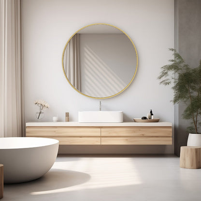 Round Wall Mirror, Bathroom Vanity Mirror for Dressing and Daily Routines detail image - detail view 18
