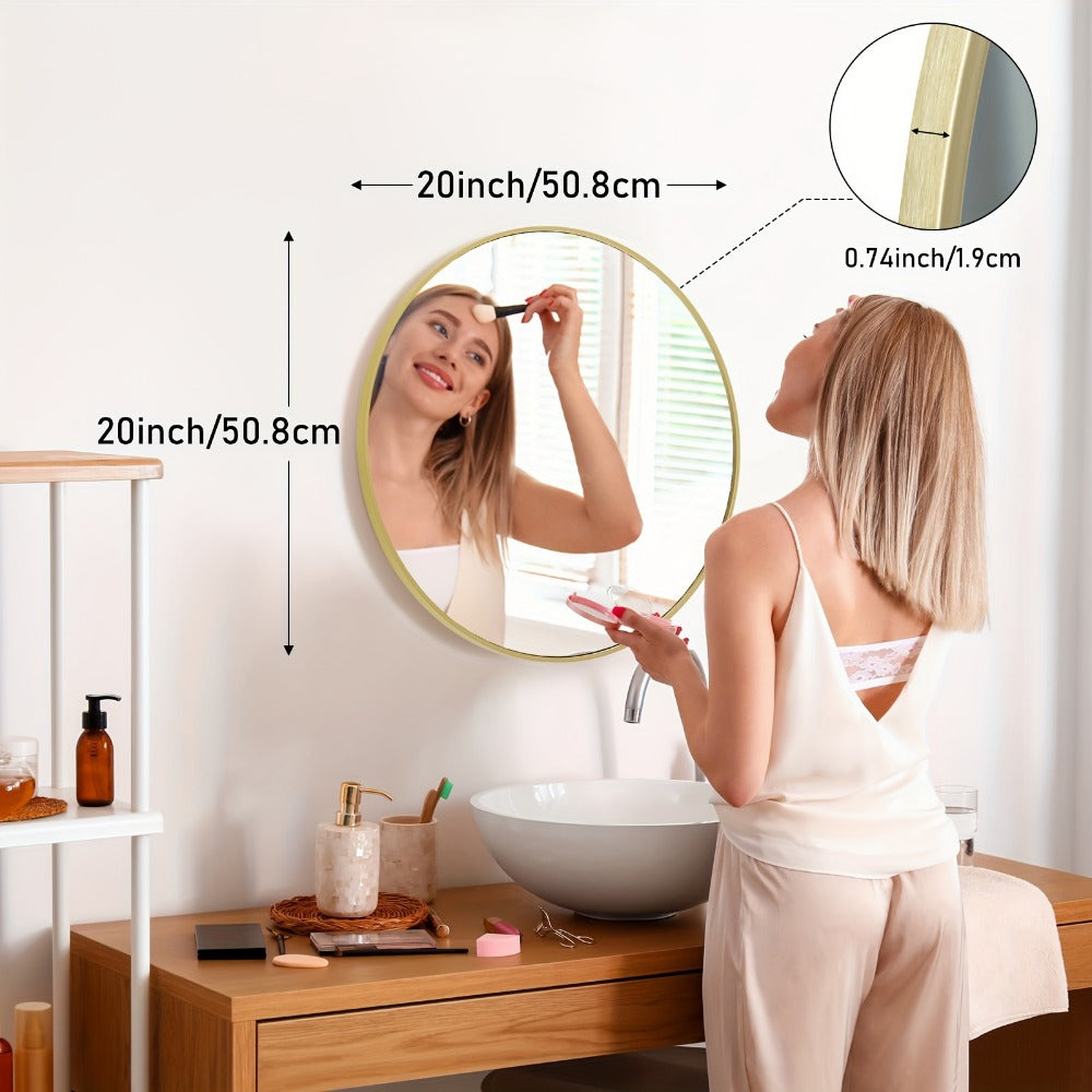 Round Wall Mirror, Bathroom Vanity Mirror for Dressing and Daily Routines detail image - detail view 4