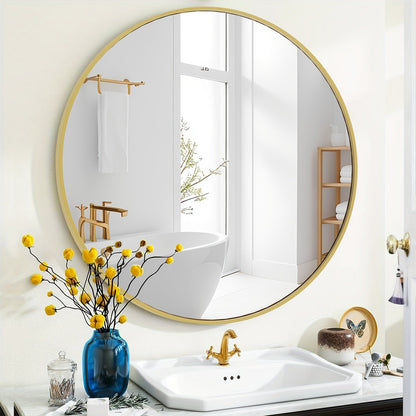 Wall Mirror shown in the 【Golden color】, 36Inch option