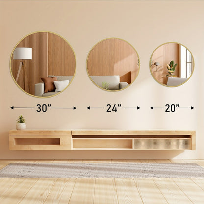 Round Wall Mirror, Entryway Accent Mirror for Dressing and Daily Routines detail image
