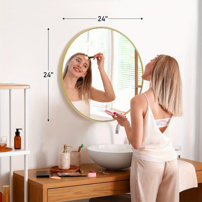 Round Wall Mirror, Entryway Accent Mirror for Dressing and Daily Routines detail image - detail view 7