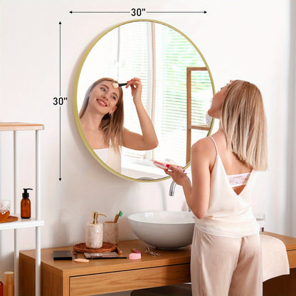 Wall Mirror shown in the 【Golden color】, 30in option